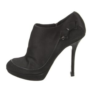 Dior Black Satin & Suede Ankle Boots